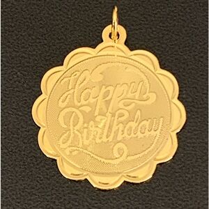 Vintage Signed REA 12k GF DISC  Happy Birthday Charm / pendant